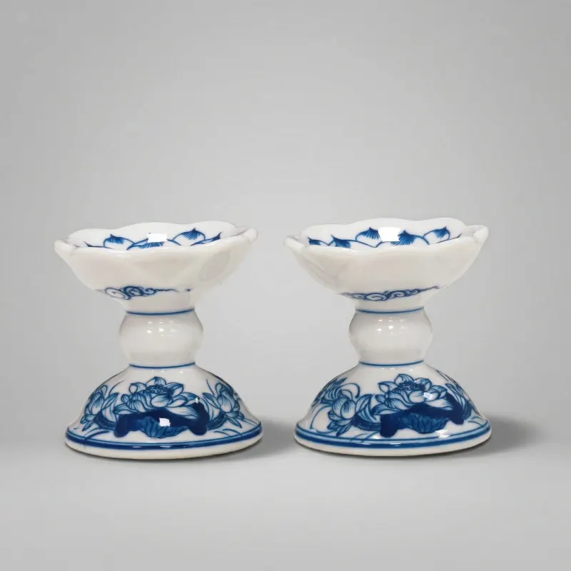Đôi chân nến men LAM - SEN