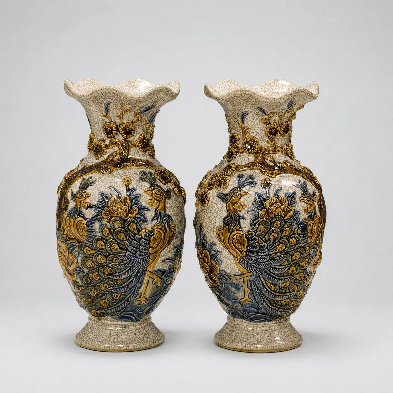 Lọ hoa men RẠN - 25 cm / Sen