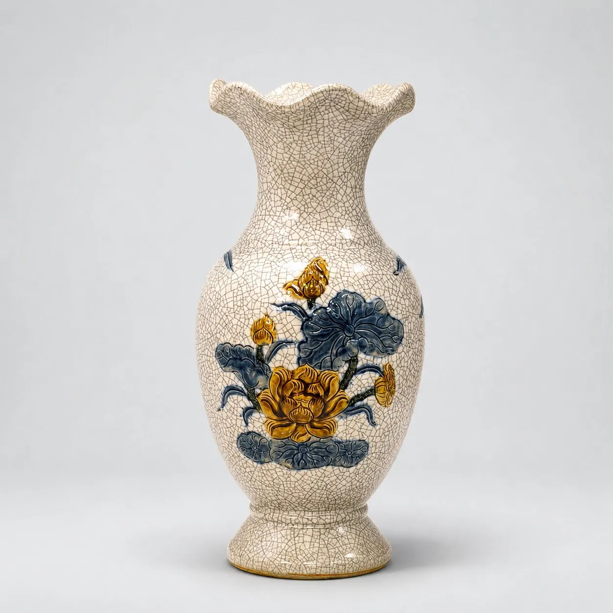 Lọ hoa men RẠN - 25 cm / Sen ảnh 4