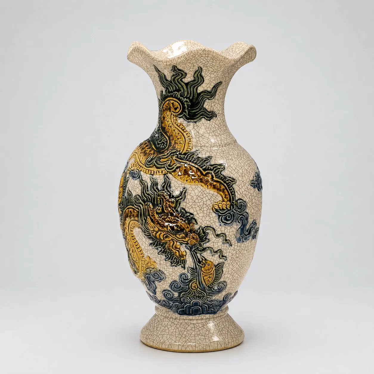 Lọ hoa men RẠN - 25 cm / Sen ảnh 6