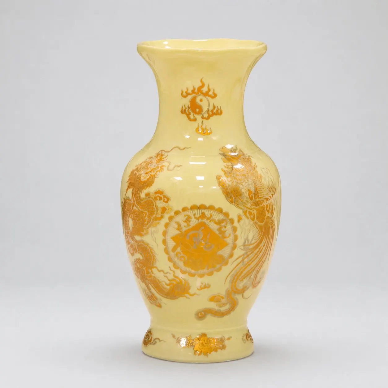 Lọ lượn men VÀNG ánh kim - 20 cm