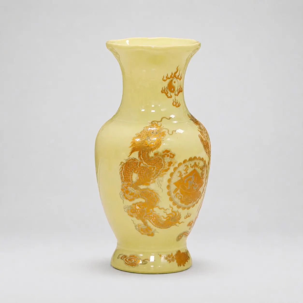 Lọ lượn men VÀNG ánh kim - 20 cm ảnh 3