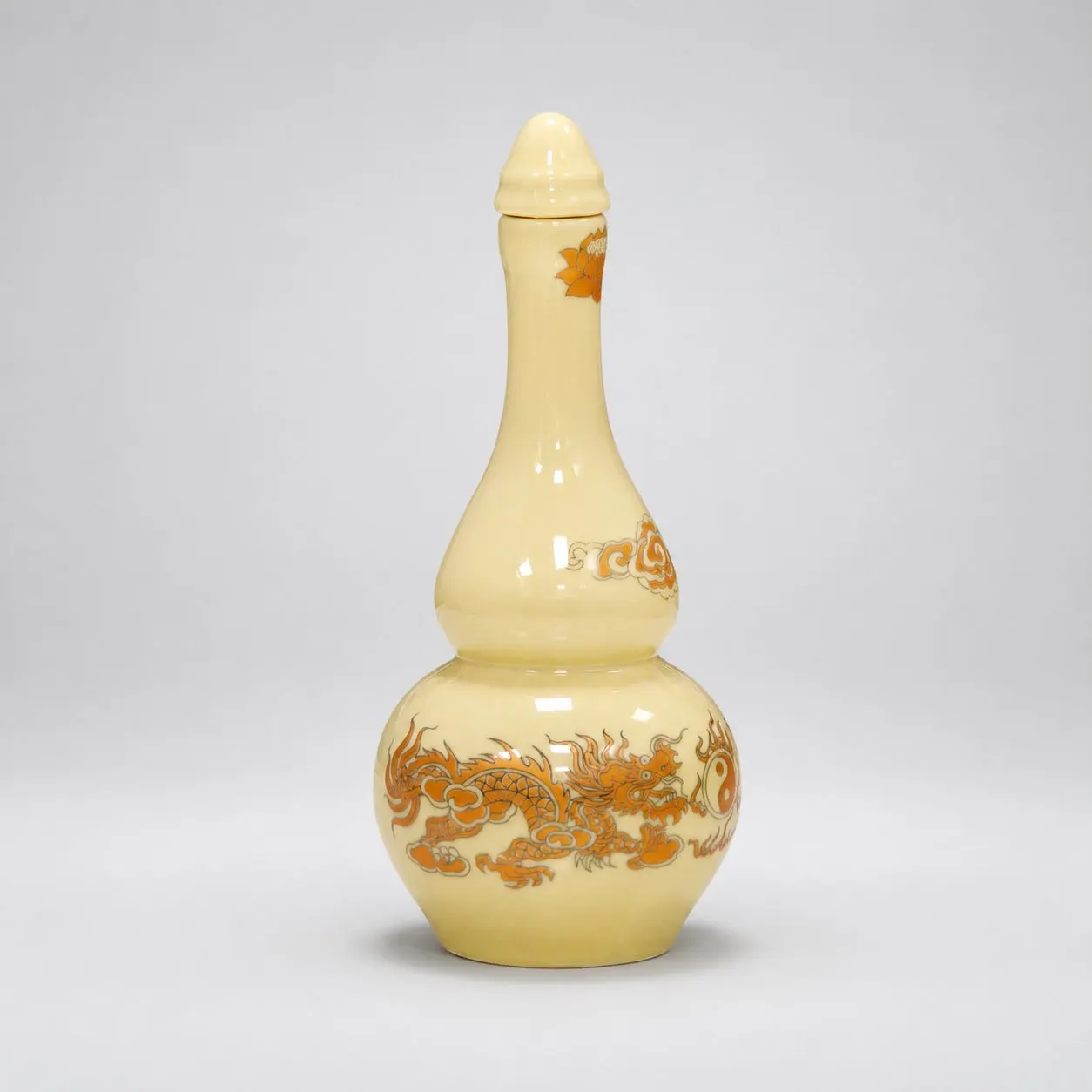 Nậm rượu men VÀNG ánh kim - 18 cm