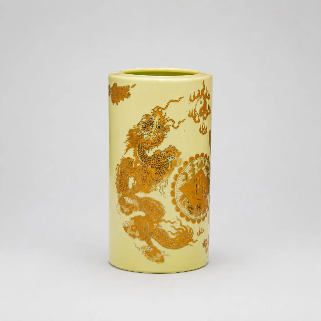 Ống hương men VÀNG ánh kim - 16cm