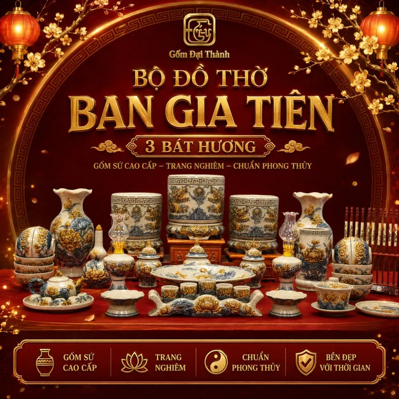 Trọn bộ đồ thờ men Rạn