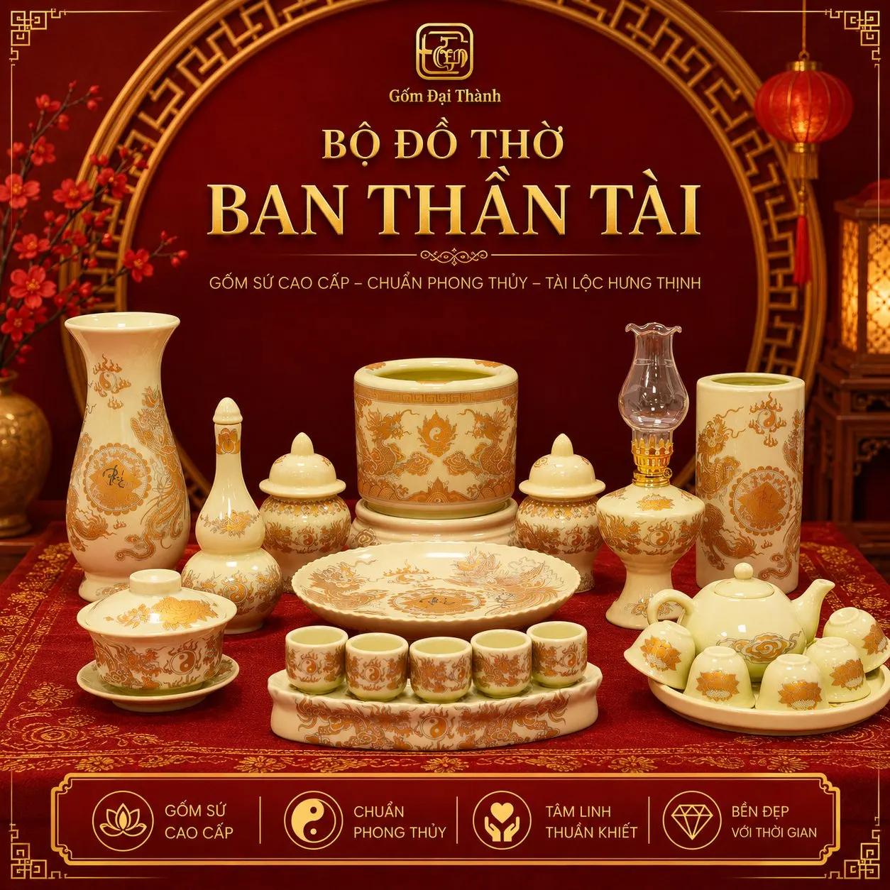 Ban thần tài - Men vàng ánh kim