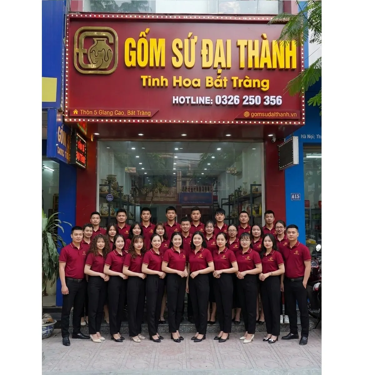 Ban thờ 2m trở lên, 3 bát hương - Men vàng ánh kim ảnh 4