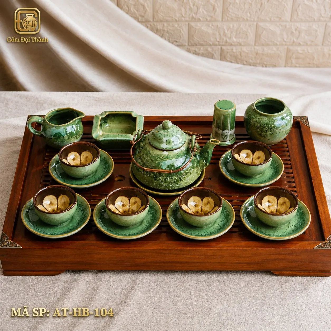 Bộ ấm chén men pha lê lòng hoa hỏa biến ảnh 4
