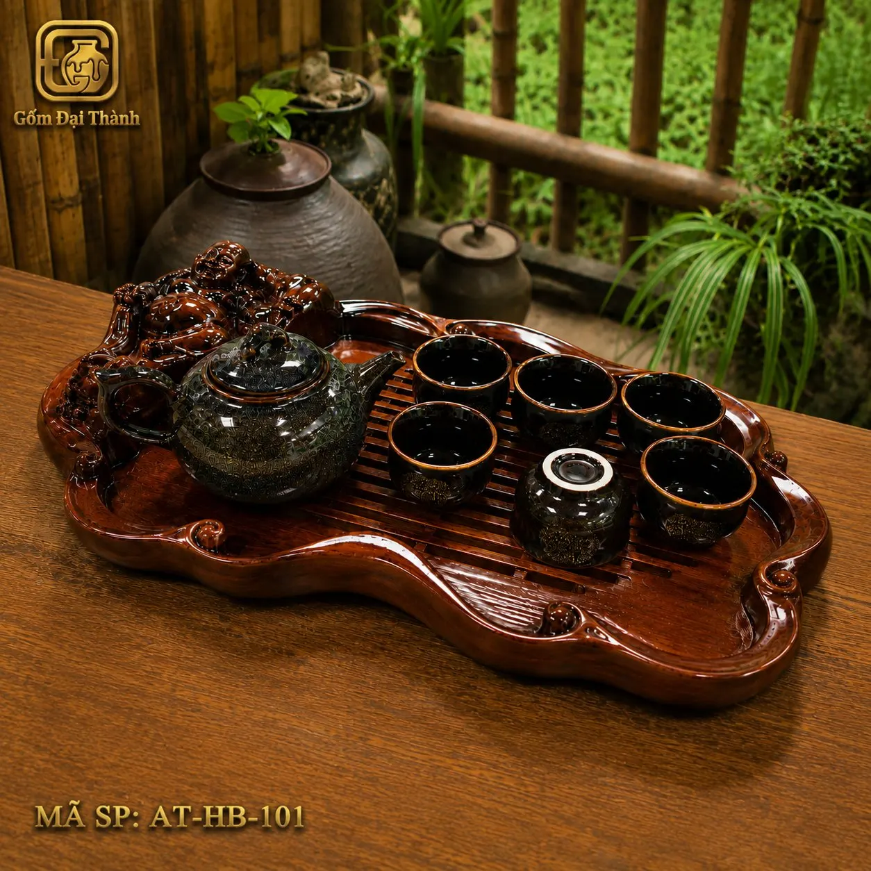 Bộ ấm chén men thiên mục đốm hỏa biến